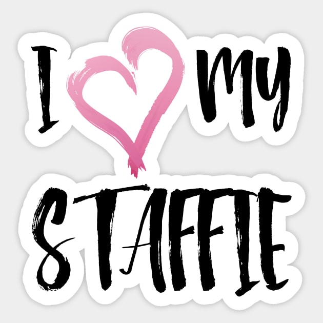 I Heart My Staffie! Especially for Staffordshire Bull Terrier Dog Lovers! Sticker by rs-designs